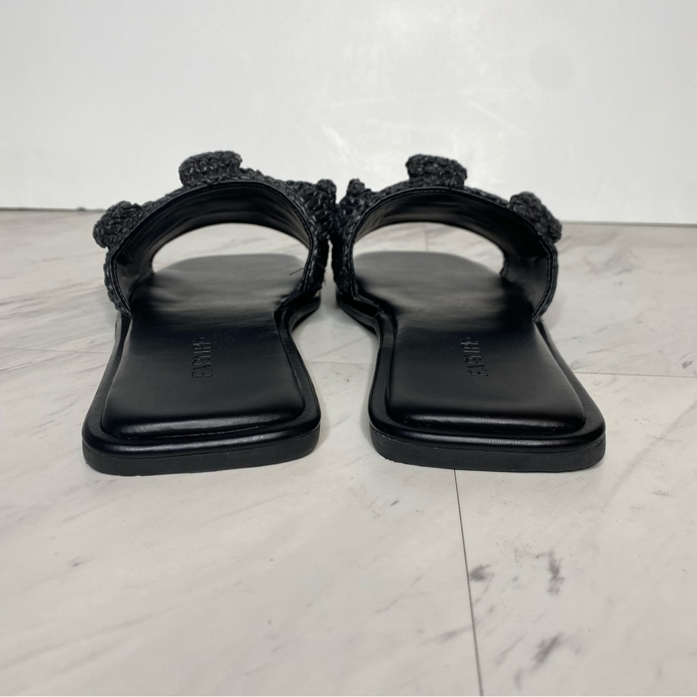 Farm Rio Black Ruffle Square Toe Slide Sandal 9 - Picture 3 of 13